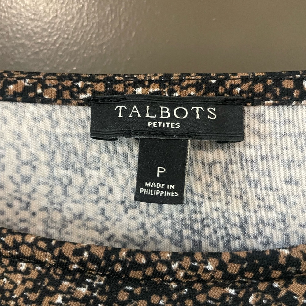 Talbots Black Brown Patterned Ruched Stretchy Bod… - image 3
